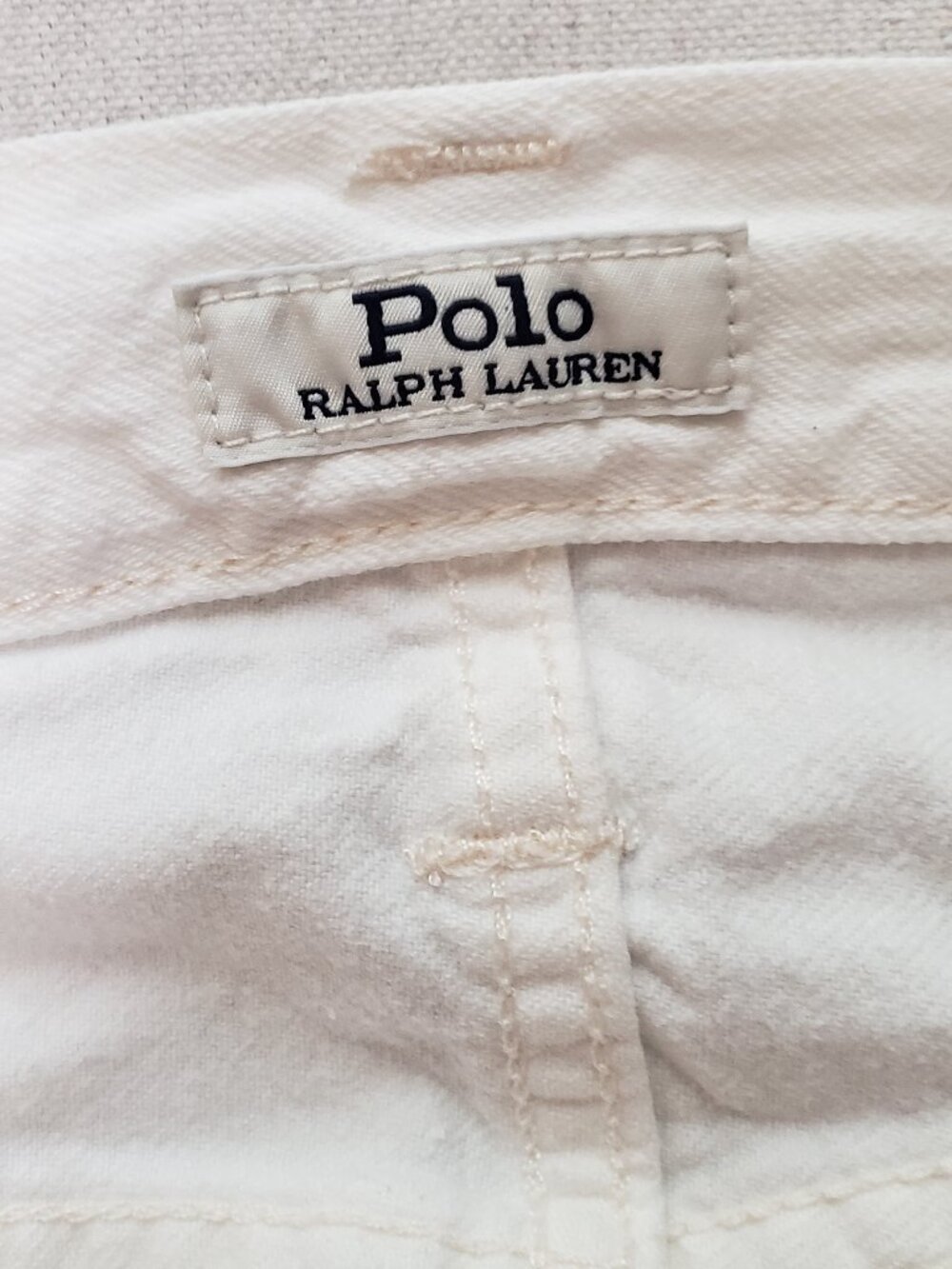 Polo Ralph Lauren Jeans Mens 32x34 White Sullivan Slim Distressed Ripped Denim - Picture 3 of 13
